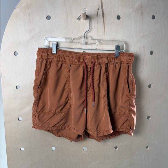 Quince Vintage Wash Tencel Utility Short in Terracotta Size Large - Picture 2 of 7